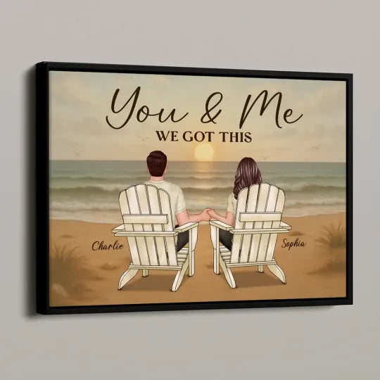You & Me Beach Love Custom LED Frame