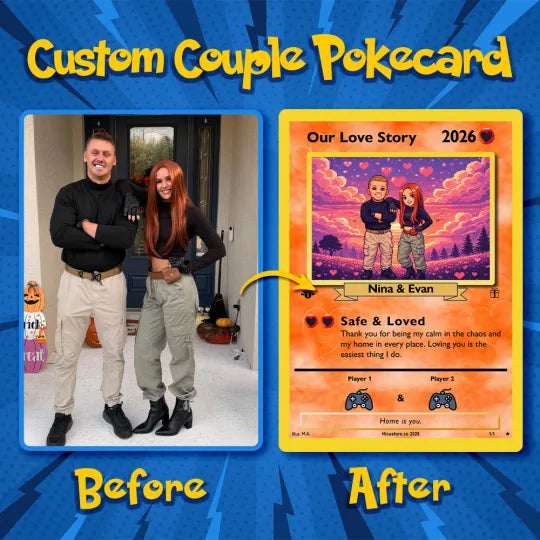 Personalized Couple Anime Art Classic Card Pokecard