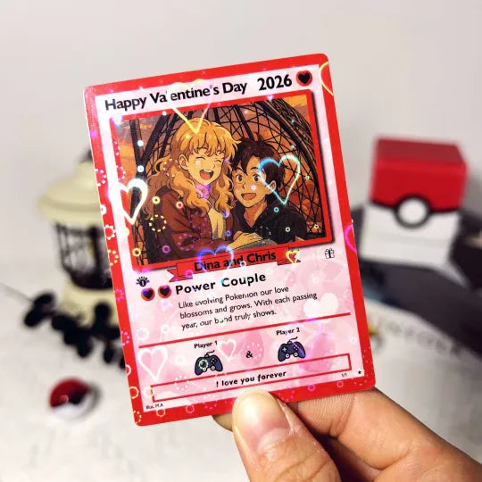 Personalized Couple Anime Art Classic Card Pokecard