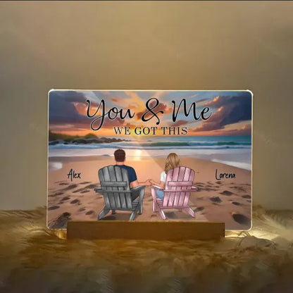You & Me Beach Love Custom LED Frame