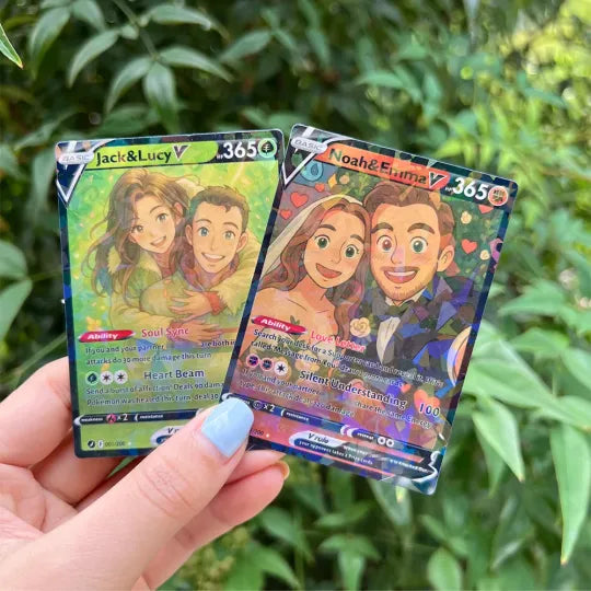 Personalized Couple Anime Art Trading Card