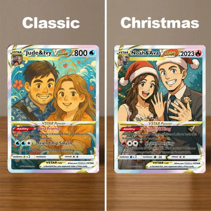 Personalized Couple Anime Art Trading Card