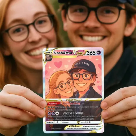 Personalized Couple Anime Art Trading Card