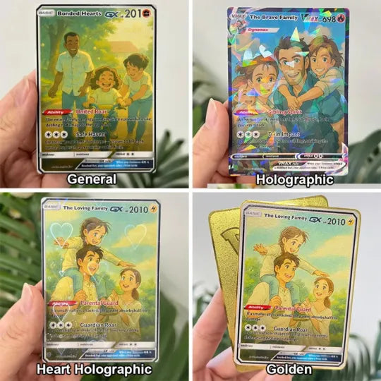 Personalized Famliy Anime Art Trading Card
