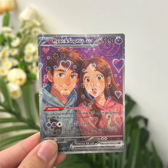Personalized Couple Anime Art Trading Card
