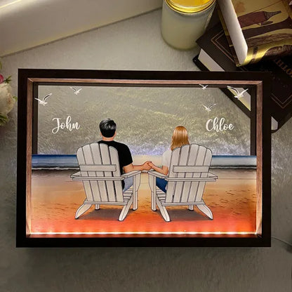 You & Me Beach Love Custom LED Frame