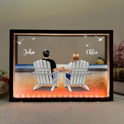 You & Me Beach Love Custom LED Frame