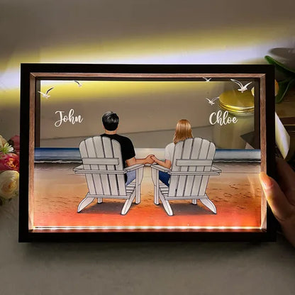You & Me Beach Love Custom LED Frame