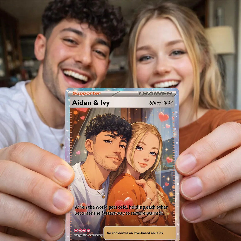 Personalized Couple Anime Supporter Trainer Card Pokecard