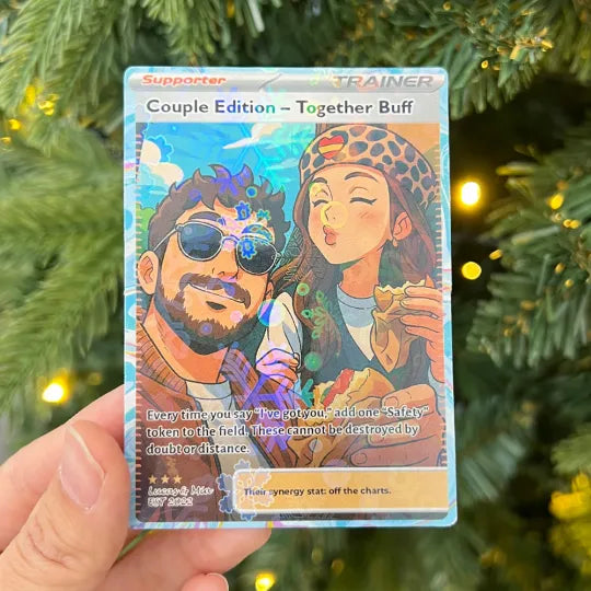 Personalized Couple Anime Supporter Trainer Card Pokecard