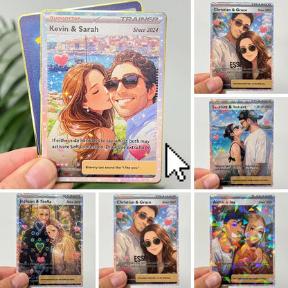 Personalized Couple Anime Supporter Trainer Card Pokecard