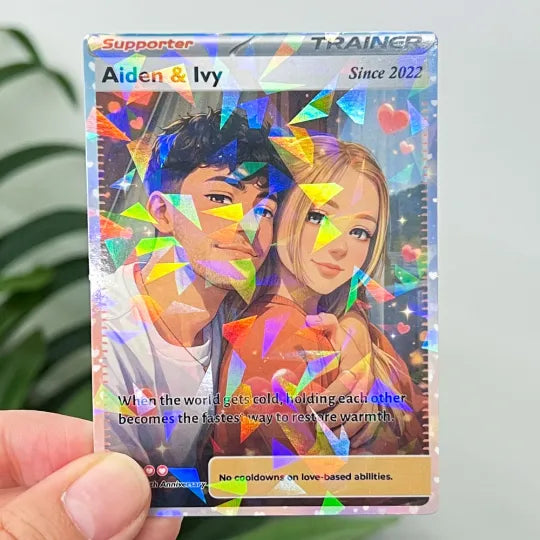 Personalized Couple Anime Supporter Trainer Card Pokecard