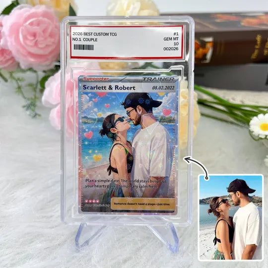 Personalized Couple Anime Supporter Trainer Card Pokecard