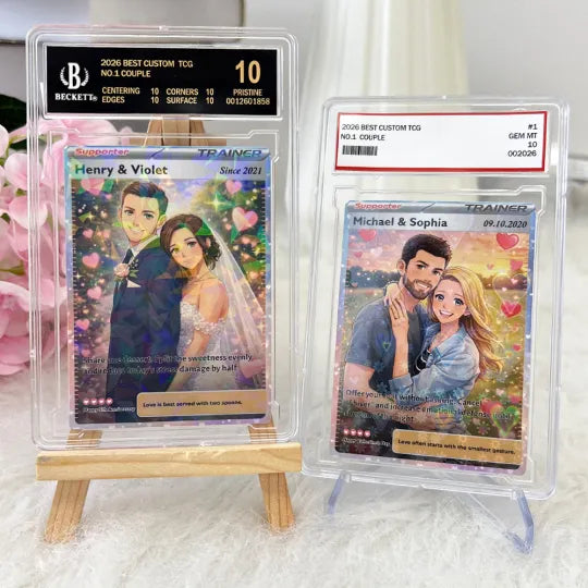 Personalized Couple Anime Supporter Trainer Card Pokecard