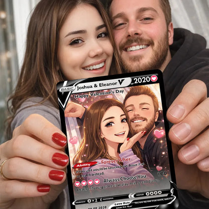 Personalized Couple Anime Art Pokecard Trading Card