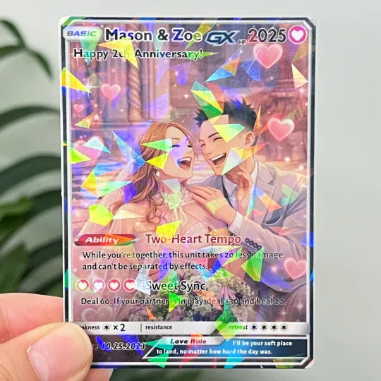 Personalized Couple Anime Art Pokecard Trading Card