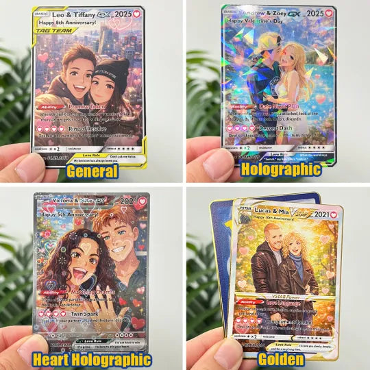 Personalized Couple Anime Art Pokecard Trading Card