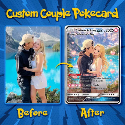 Personalized Couple Anime Art Pokecard Trading Card