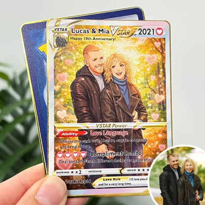 Personalized Couple Anime Art Pokecard Trading Card