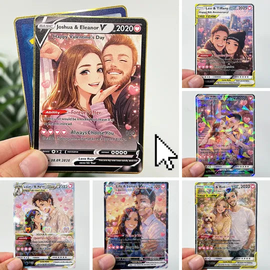 Personalized Couple Anime Art Pokecard Trading Card