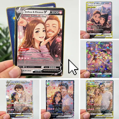 Personalized Couple Anime Art Pokecard Trading Card