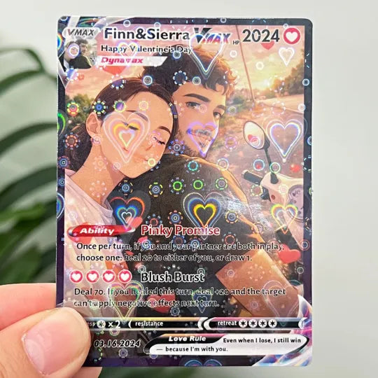 Personalized Couple Anime Art Pokecard Trading Card