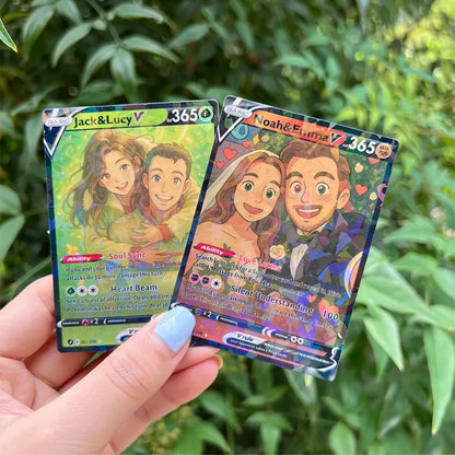 Personalized Couple Anime Art Trading Card
