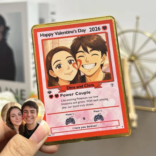 Personalized Couple Anime Art Classic Card Pokecard