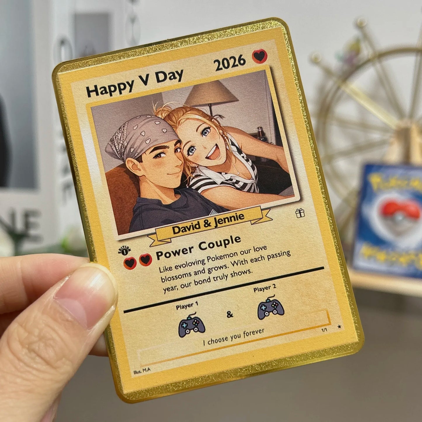 Personalized Couple Anime Art Classic Card Pokecard