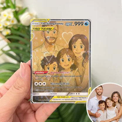 Personalized Famliy Anime Art Trading Card